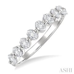 3/4 Ctw Half Eternity Oval Cut Diamond Fashion Band in 14K White Gold