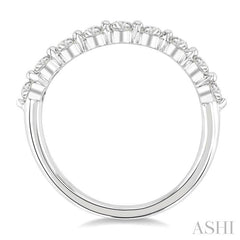 3/4 Ctw Half Eternity Oval Cut Diamond Fashion Band in 14K White Gold