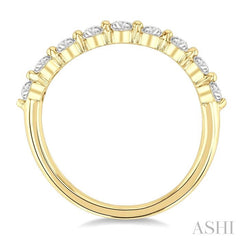 3/4 Ctw Half Eternity Oval Cut Diamond Fashion Band in 14K Yellow Gold