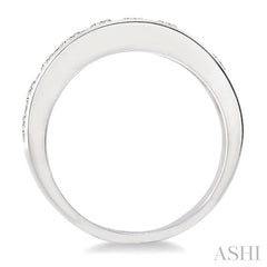 1 Ctw Channel Set Round Cut Diamond Wedding Band in 14K White Gold