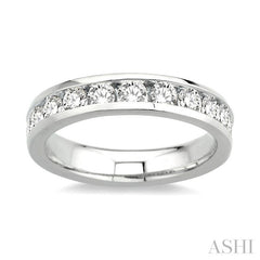 1 Ctw Round Cut Diamond Wedding Band in 14K White Gold