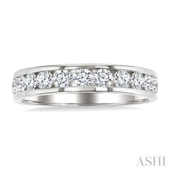 3/4 Ctw Round Cut Diamond Wedding Band in 14K White Gold
