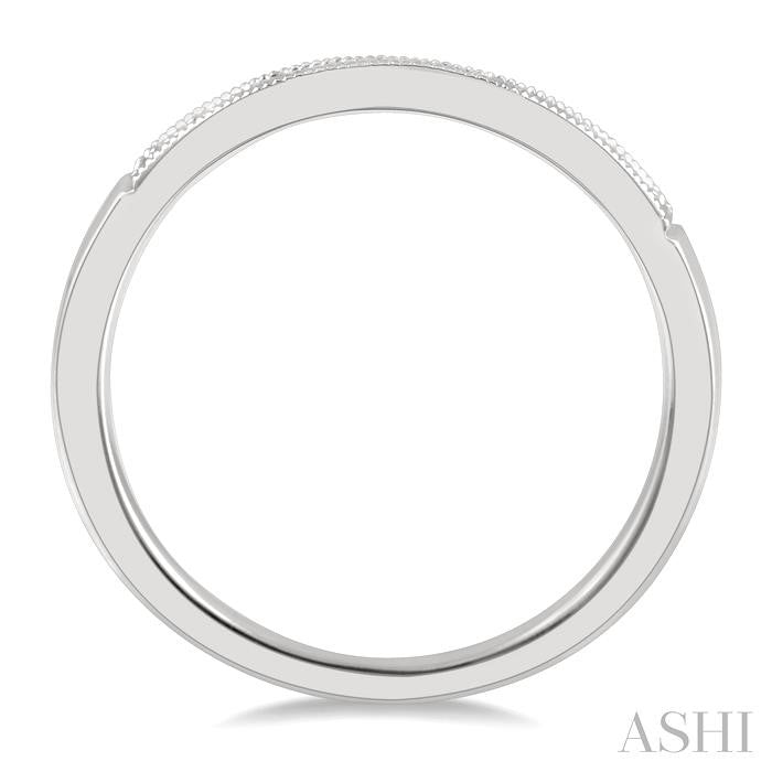 1/10 Ctw Arched Round Cut Diamond Wedding Band in 14K White Gold