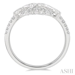1/4 Ctw 5 Marquise Mount Round Cut Diamond Curved Wedding Band in 14K White Gold