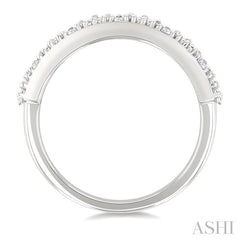 5/8 Ctw Baguette and Round Cut Diamond Stackable Fashion Band in 14K White Gold