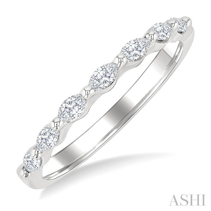 1/3 Ctw East-West Set Marquise Cut Diamond Wedding Band in 14K White Gold
