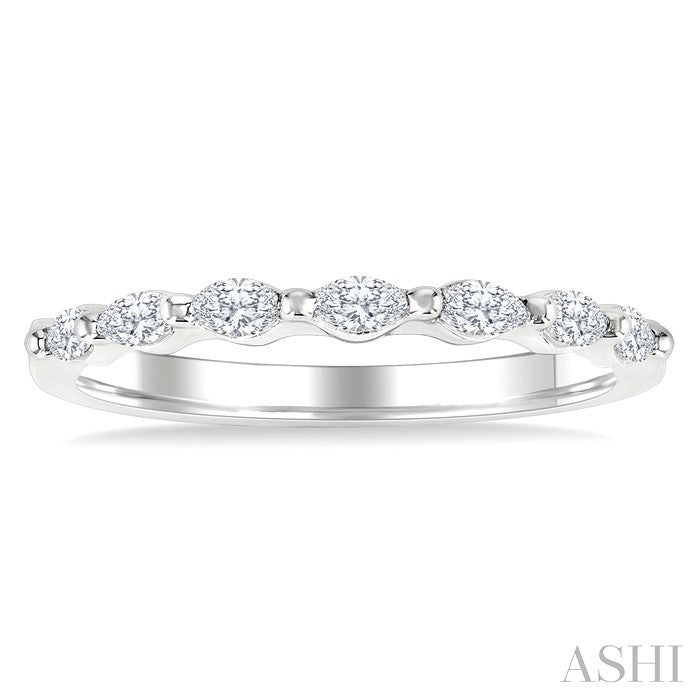 1/3 Ctw East-West Set Marquise Cut Diamond Wedding Band in 14K White Gold