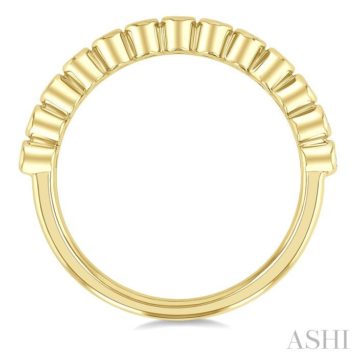 1/6 Ctw Half Eternity Bezel Set Round Cut Diamond Fashion Band in 10K Yellow Gold