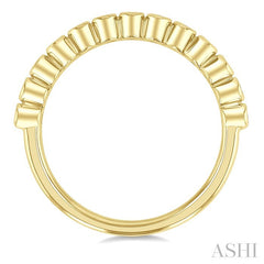 1/6 Ctw Half Eternity Bezel Set Round Cut Diamond Fashion Band in 10K Yellow Gold
