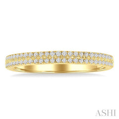 1/5 Ctw Double Row Round Cut Diamond Fashion Ring in 10K Yellow Gold