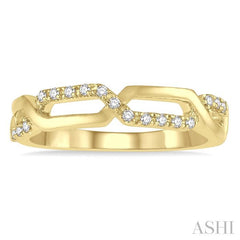 1/10 Ctw Interlocked Round Cut Diamond Stack Band in 14K Yellow Gold