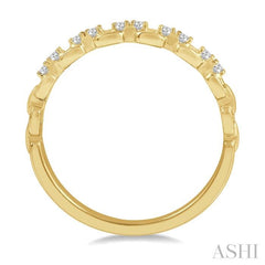 1/10 Ctw Box Chain Link Round Cut Diamond Stack Band in 14K Yellow Gold