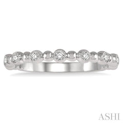 1/6 Ctw Ball Link Round Cut Diamond Stack Band in 14K White Gold
