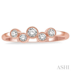 1/4 Ctw Circular Link Round Cut Diamond Fashion Ring in 14K Rose Gold