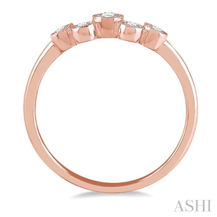 1/4 Ctw Circular Link Round Cut Diamond Fashion Ring in 14K Rose Gold