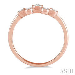 1/4 Ctw Circular Link Round Cut Diamond Fashion Ring in 14K Rose Gold