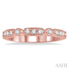 1/3 Ctw Pod & Circular Link Round Cut Diamond Stackable Band in 14K Rose Gold