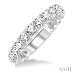 1 1/5 Ctw Lattice Round Cut Diamond Wedding Band in 14K White Gold