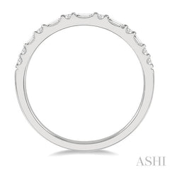 1/3 Ctw Alternating Baguette and Round Cut Diamond Wedding Band in 14K White Gold