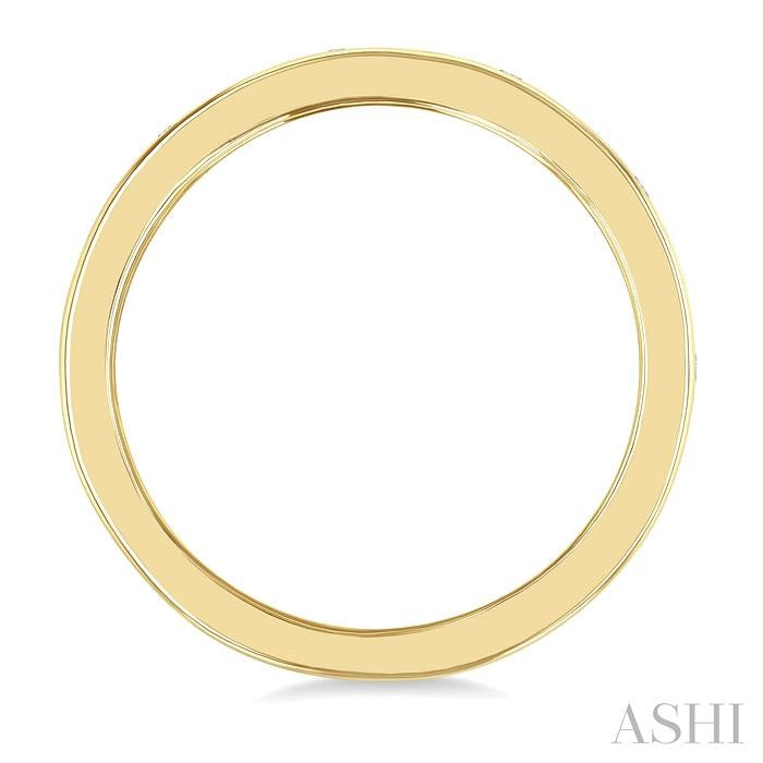 1/10 Ctw Flush Bezel Set Diamond Fashion Band in 10K Yellow Gold