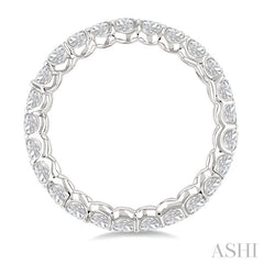 2 1/4 Ctw North-South Set Oval Cut Diamond Eternity Wedding Band in 14K White Gold