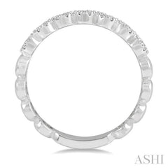1/5 Ctw Circular Mount Floral Round Cut Diamond Stack Band in 14K White Gold