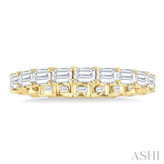 2 1/10 Ctw East-West Set Emerald Cut Diamond Eternity Wedding Band in 14K Yellow Gold