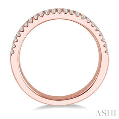 1/2 Ctw Triple Row Round Cut Diamond Wedding Band in 14K Rose Gold