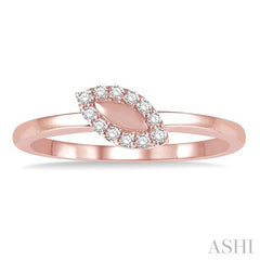 1/10 Ctw Marquise Mount Round Cut Diamond Stack Band in 14K Rose Gold