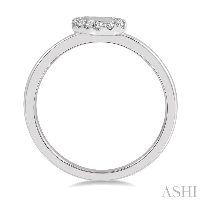 1/10 Ctw Oval Mount Round Cut Diamond Stack Band in 14K White Gold