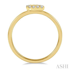 1/10 Ctw Pear Mount Round Cut Diamond Stack Band in 14K Yellow Gold