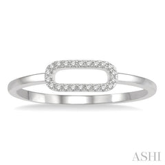1/20 Ctw Paperclip Link Round Cut Diamond Fashion Ring in 10K White Gold
