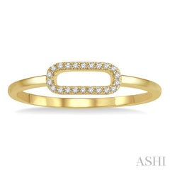 1/20 Ctw Paperclip Link Round Cut Diamond Fashion Ring in 10K Yellow Gold