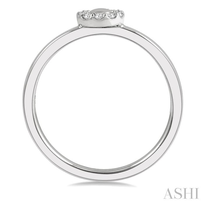 1/10 Ctw Circular Center Round Cut Diamond Stackable Ring in 14K White Gold