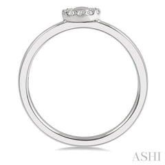 1/10 Ctw Circular Center Round Cut Diamond Stackable Ring in 14K White Gold