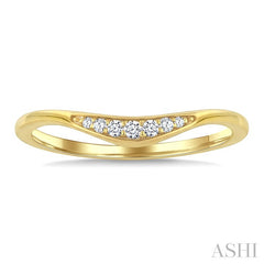 1/20 Ctw Round Cut Diamond Curved Stackable Band in 10K Yellow Gold
