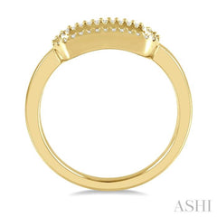 1/10 Ctw Paperclip Link Round Cut Diamond Stackable Ring in 14K Yellow Gold