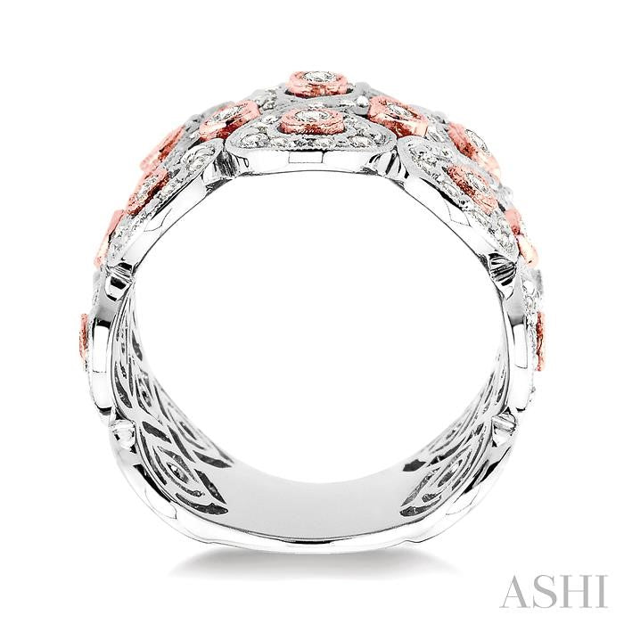 1 1/2 Ctw Diamond Fashion Band in 14K White and Rose Gold