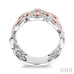 1 1/2 Ctw Diamond Fashion Band in 14K White and Rose Gold