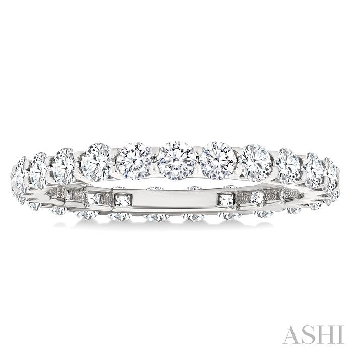 1 1/2 Ctw Round Cut Diamond Eternity Band in 14K White Gold