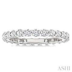 1 1/2 Ctw Round Cut Diamond Eternity Band in 14K White Gold