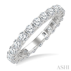 2 Ctw Round Cut Diamond Eternity Band in 14K White Gold