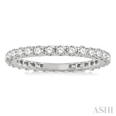1 Ctw Round Cut Diamond Eternity Band in 14K White Gold