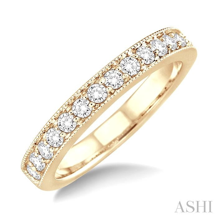 1/3 Ctw Round Cut Diamond Wedding Band in 14K Yellow Gold