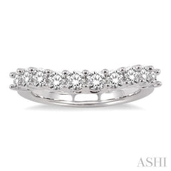 1 Ctw Round Cut Diamond 'V' Shape Band in 14K White Gold