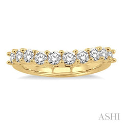 1 Ctw Round Cut Diamond 'V' Shape Band in 14K Yellow Gold