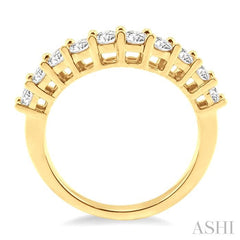 1 Ctw Round Cut Diamond 'V' Shape Band in 14K Yellow Gold