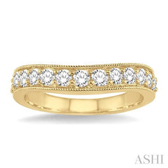 1 Ctw Round Cut Diamond 'V' Shape Band in 14K Yellow Gold