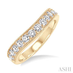 3/4 Ctw Round Cut Diamond 'V' Shape Band in 14K Yellow Gold