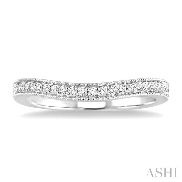 1/4 Ctw Round Cut Diamond 'V' Shape Band in 14K White Gold.
